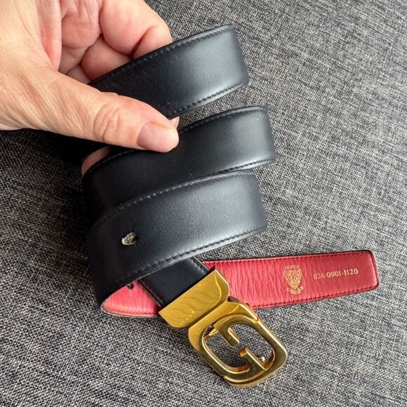 GUCCI REVERSIBLE LEATHER BELT - Picture 1 of 14